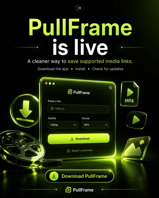 PullFrame launch artwork